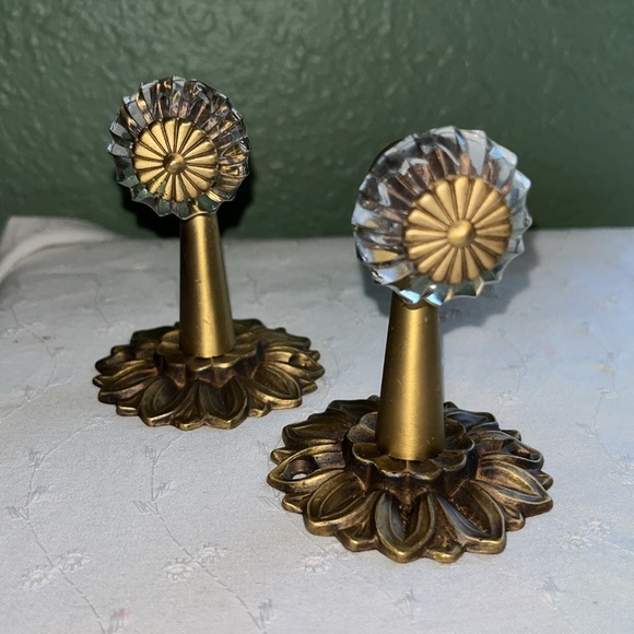 Vintage Other - Italy • Vintage glass and brass Italy • door knobs • handles • glass • brass •